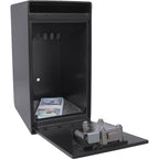 Black Steel Dual Key Depository Safe with Anti-Theft Design and Mounting Hardware, 0.27 Cu Ft - Grand Goldman