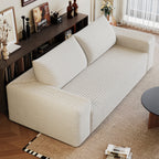 71' 3Setaser Sofa,Corduroy Fabric,Deep Seat Couches,Comfy Loveseat Sofa,No Assembly,1pcs for Living room, Bedroom,Conference room ,Apartment,White - Grand Goldman Shop