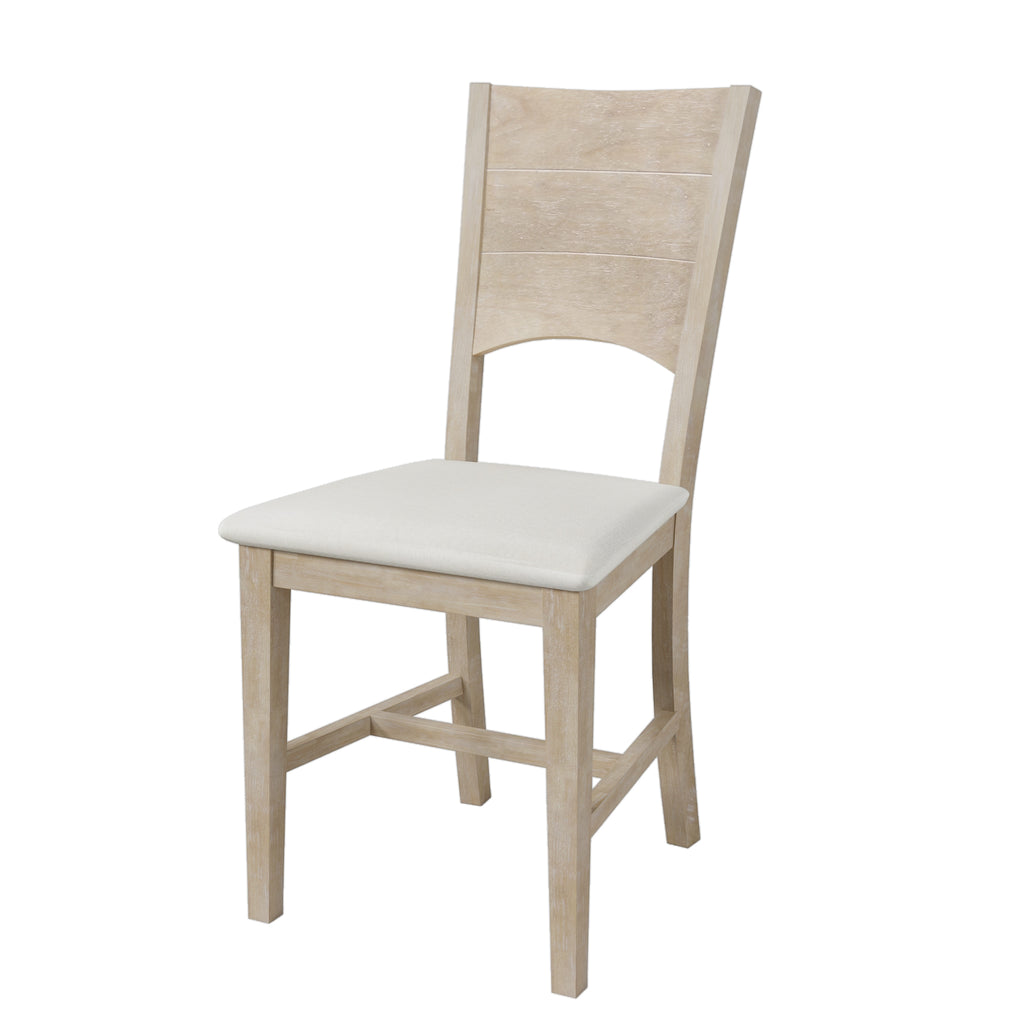 TOPMAX Modern Style Natural Wood 6-Piece Dining Table Set with Bench and Chairs, Upholstered Seats, Rubberwood Frame - Grand Goldman Shop