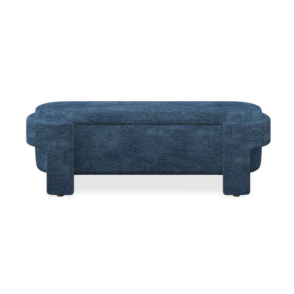 Linen Fabric Upholstered Bench with Large Storage Space for the Living Room, Entryway and Bedroom,dark blue( 51.5''x20.5''x17'' ) - Grand Goldman Shop