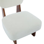 [Set of 2] Modern Beige Lounge Chair with Polyester Upholstery, Sturdy Wood Base With Walnut Finish, Minimalist and Stylish Accent Seating for Living Room, Bedroom, or Office - Grand Goldman Shop