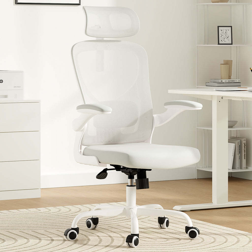 Ergonomic Office Chair, Home Office Desk Chair with Headrest, High Back Computer Chair with Armrests and Adjustable Lumbar Su