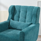 Modern Accent Chair Upholstered Foam Filled Living Room Chairs Comfy Reading Chair Mid Century Modern Chair with Chenille Fabric Lounge Arm Chairs Armchair for Living Room Bedroom (Teal) - Grand Goldman Shop