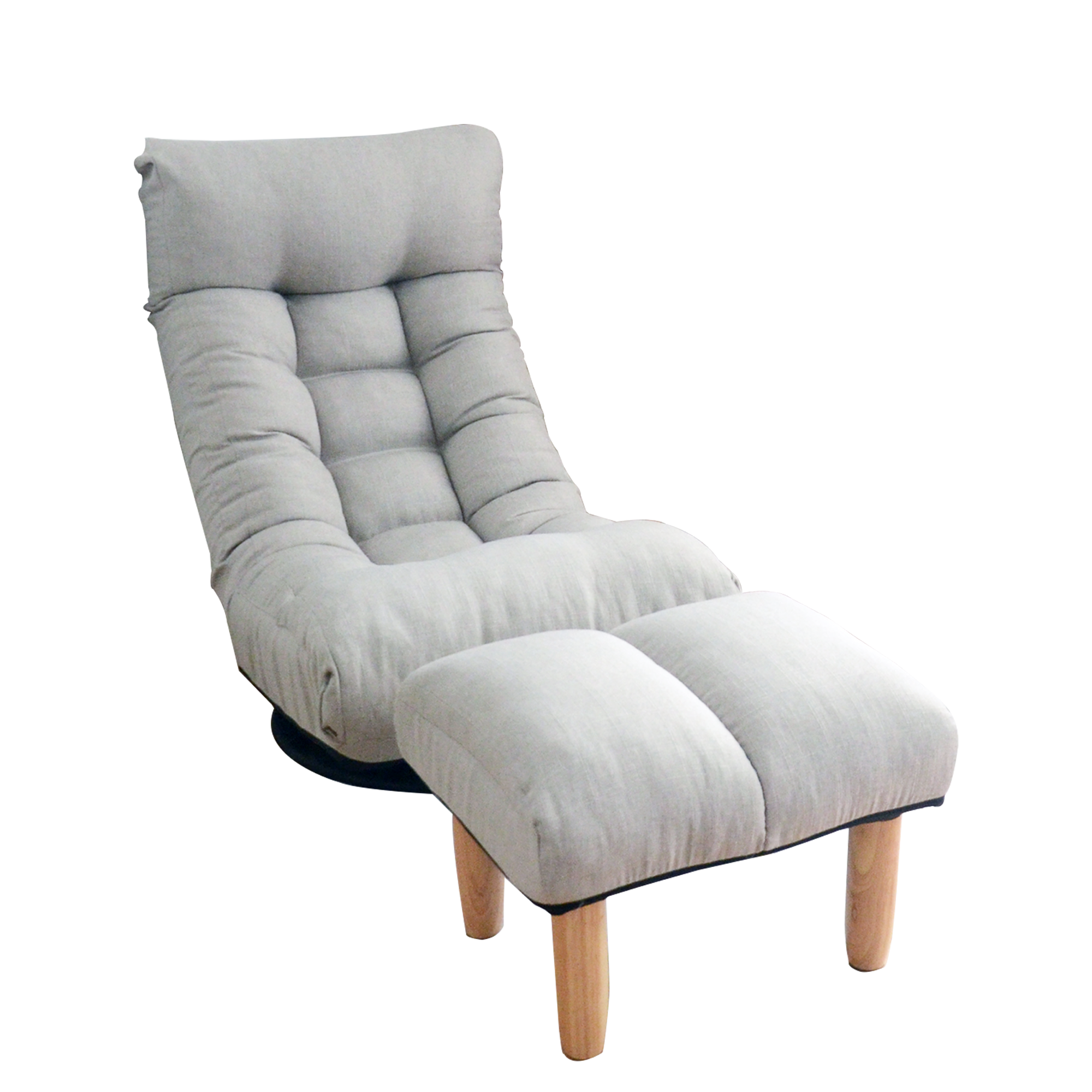 Japanese-Style  Gray with Metal Frame Adjustable Reclining Floor Chair – Tatami Lazy Sofa for Balcony or Bedroom - Grand Goldman Shop