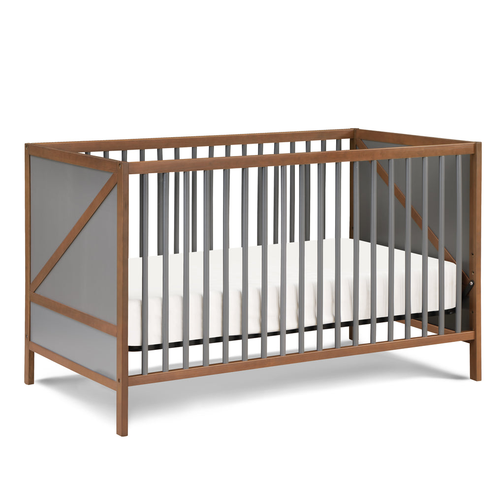 Pixie Zen 3-in-1 Crib in Walnut/Charcoal - Grand Goldman