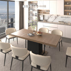 Rectangle extendable dining table for 6-10 people aged effect wood and black 160-200 cm - Grand Goldman Shop