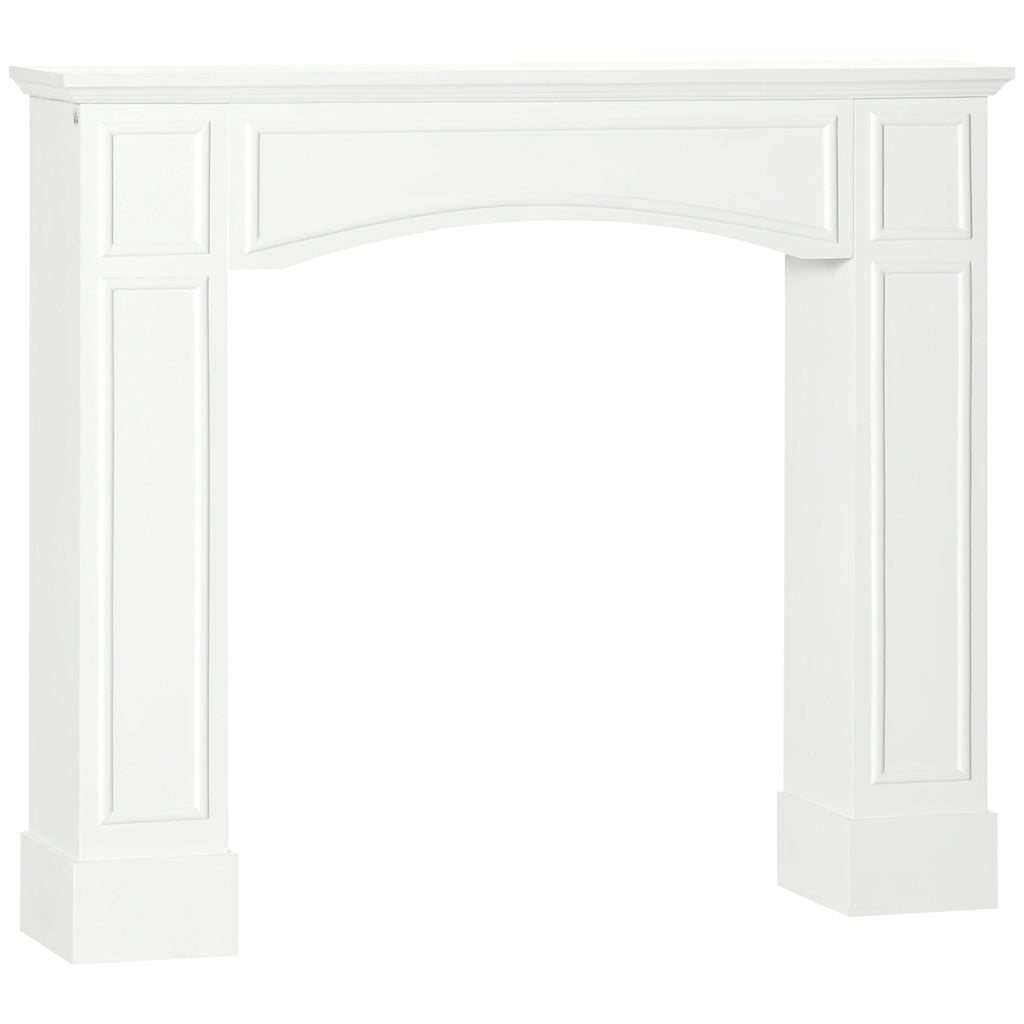 HOMCOM Modern Fireplace Mantel, Surround Mantels for Fireplace with Decorative Pattern Interior Width 29' White - Grand Goldman Shop