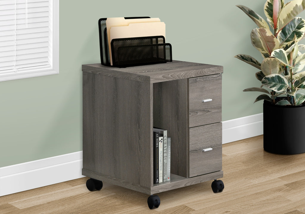Office, File Cabinet, Printer Cart, Rolling File Cabinet, Mobile, Storage, Work, Brown Laminate, Contemporary, Modern - Grand