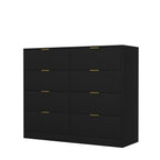 8 Drawers Dresser for Bedroom, Wood Bedroom Dresser Modern Drawer Chest, 8 Chest of Drawer, Tall Dresser for Closet, Dressers Organizer for Living Room, Closet, Hallway Black - Grand Goldman Shop