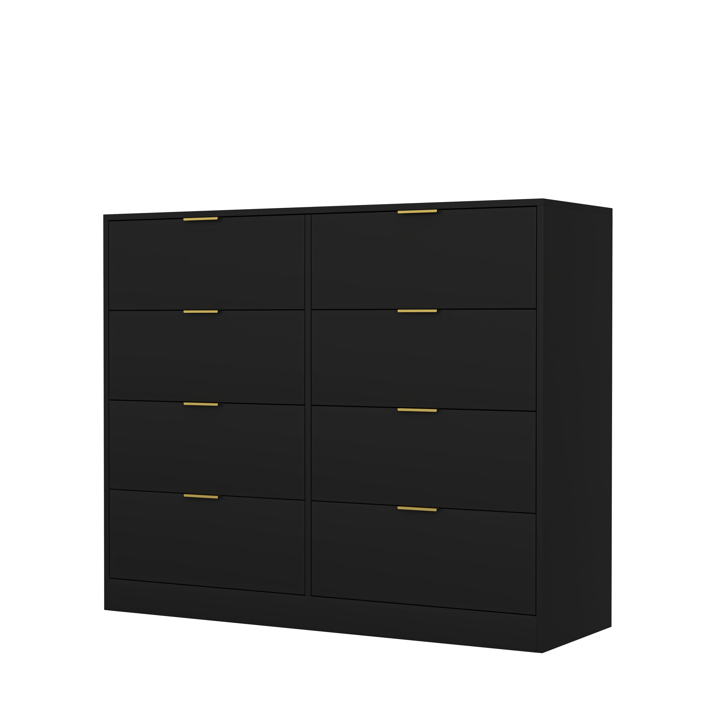8 Drawers Dresser for Bedroom, Wood Bedroom Dresser Modern Drawer Chest, 8 Chest of Drawer, Tall Dresser for Closet, Dressers Organizer for Living Room, Closet, Hallway Black - Grand Goldman Shop