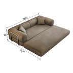 78.8' Compression Sofa,Convertible Floor Sofa Bed-with Pillow Back Support Armrest,Comfy Futon Couch Sleeper Bed,Loveseats Boneless Modular Sectional Sofa,Corduroy fabric,for Living Room,Bedroom,Camel - Grand Goldman Shop