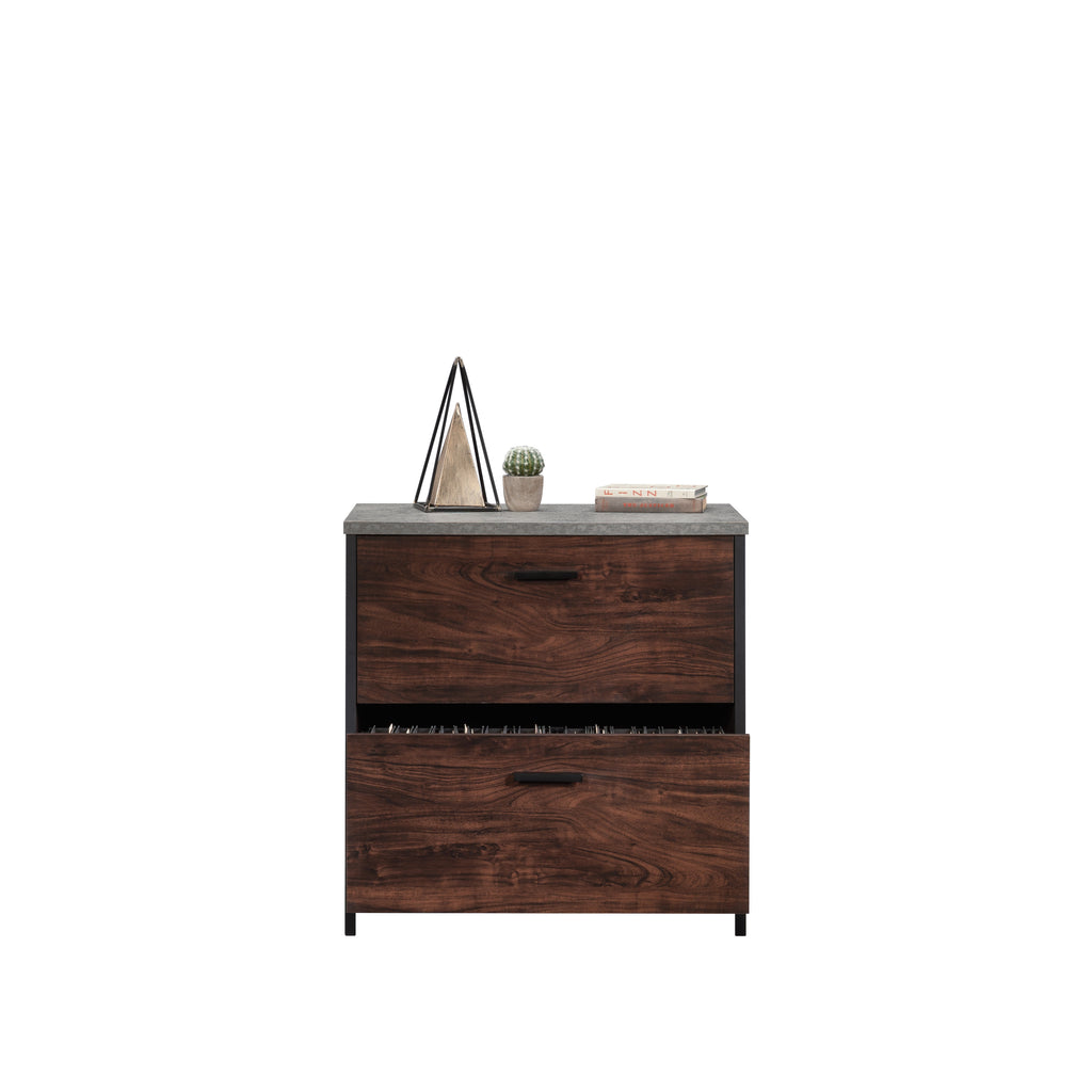 Lateral File with Full-Extension Slides, Dark Walnut finish - Grand Goldman