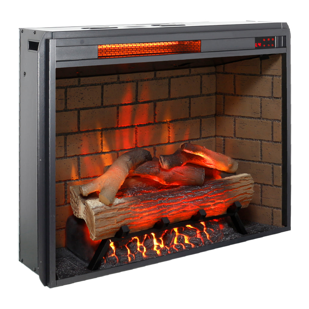 28 inch Infrared Electric Fireplace with Removable Trim kit Insert, Touch Panel Home Decor Heater, Smokeless Firebox With Fire Crackling Sound - Grand Goldman Shop