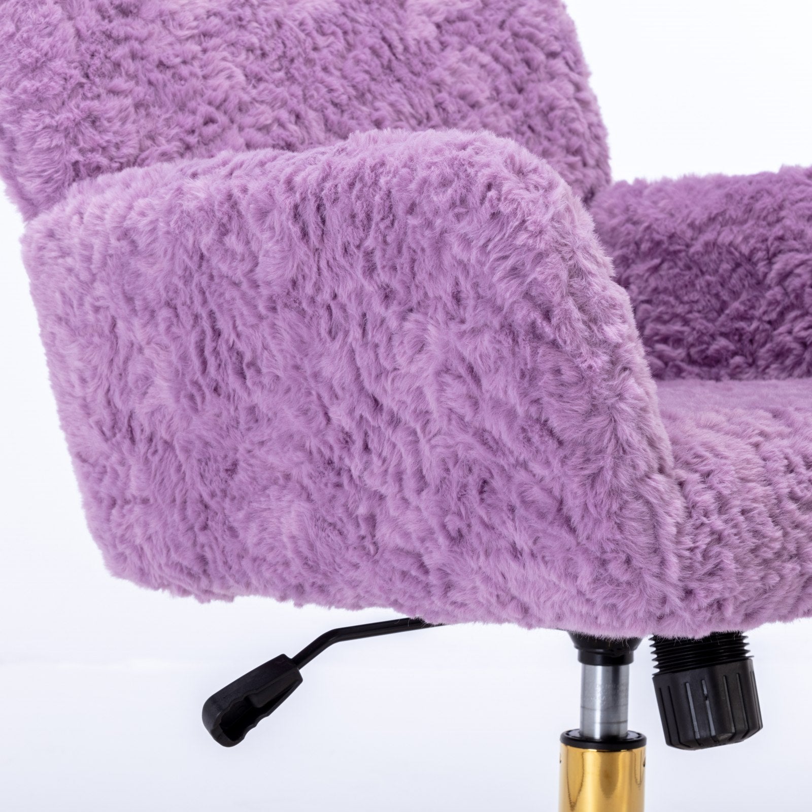 Stylish A&A Furniture Home Office Chair Violet Velvet with Golden Metal Base Adjustable Swivel - Available at Grand Goldman