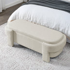 Linen Fabric Upholstered Bench with Large Storage Space for the Living Room, Entryway and Bedroom,Beige,( 51.5''x20.5''x17'' ) - Grand Goldman Shop