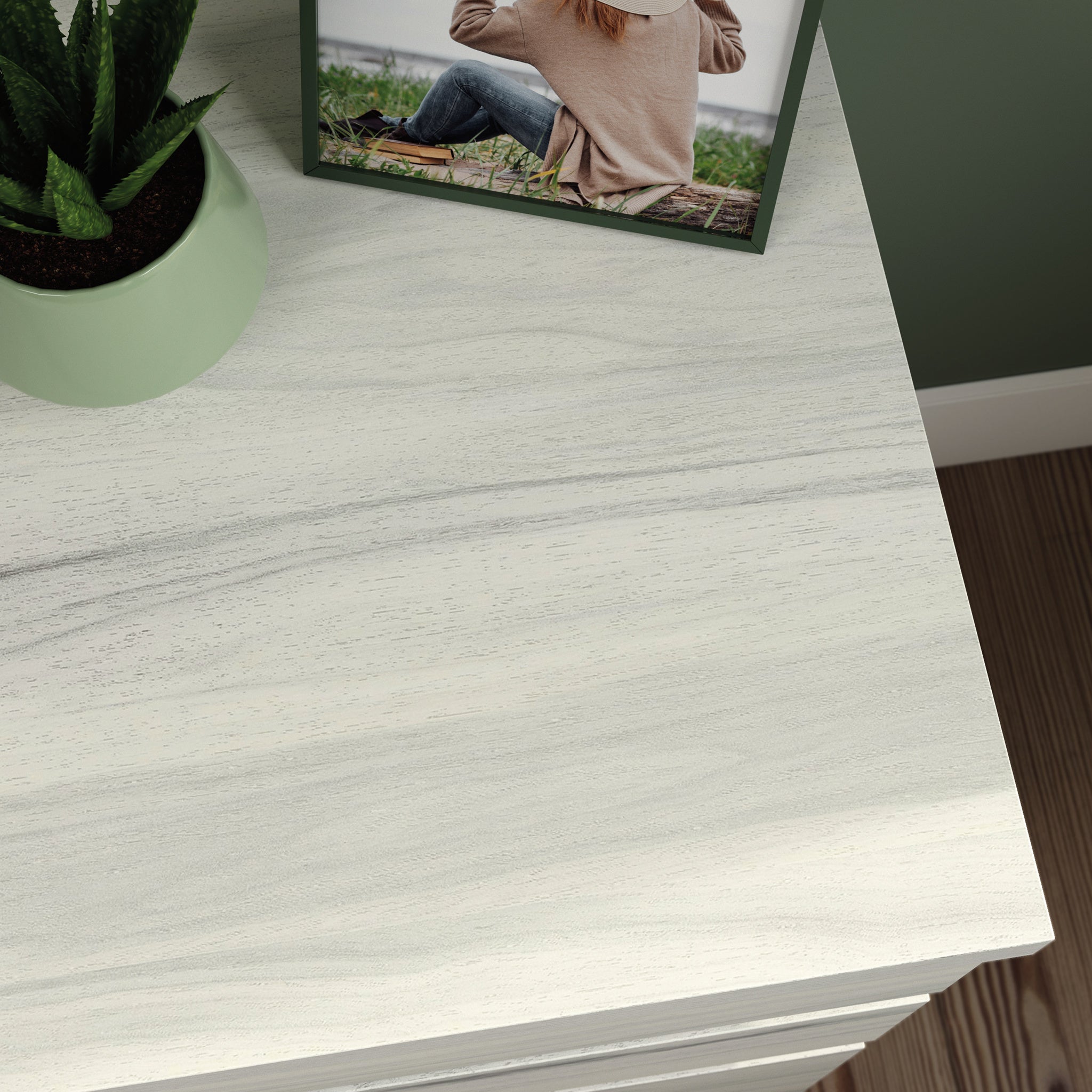 Lateral File with Large Drawers, Off White and Gray finish | Premium Home Decor - Grand Goldman