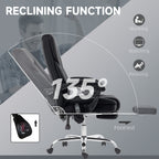Vinsetto Executive Massage Office Chair, Heated Computer Desk Chair with Adjustable Height and Footrest, Black | Premium Home