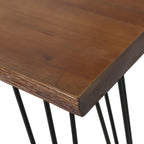 Modern Industrial Breakfast Bar Table, Metal Hairpin Legs & Wood Veneer Top, Compact 58.00 inches(Length)×18.25 inchesWidth×42.00Height - Grand Goldman Shop