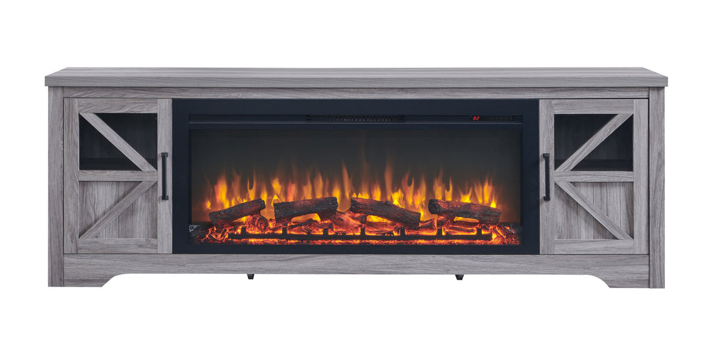 75' Fireplace TV Stand for TVs up to 80',with 44' Electric Fireplace - Grand Goldman Shop