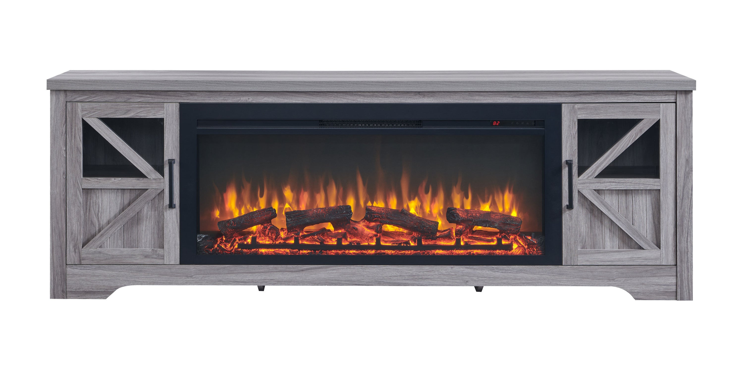75' Fireplace TV Stand for TVs up to 80',with 44' Electric Fireplace - Grand Goldman Shop