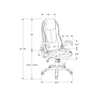 Contemporary Office Chair, Adjustable Height, Swivel, Ergonomic with Armrests, Black Leather-Look Finish, Black Metal Frame, 