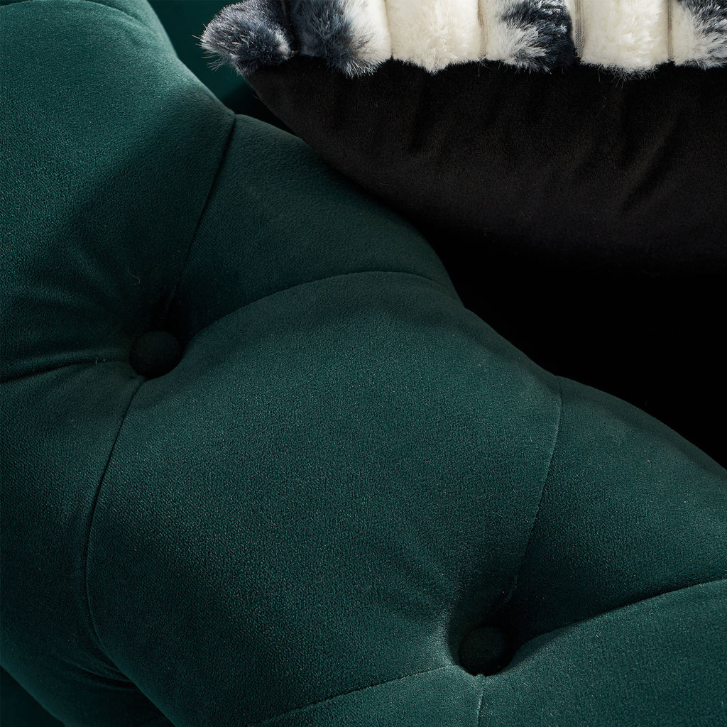 Chesterfield Modern Tufted Velvet Living Room Sofa, 84.25''W Couch,Green - Grand Goldman Shop