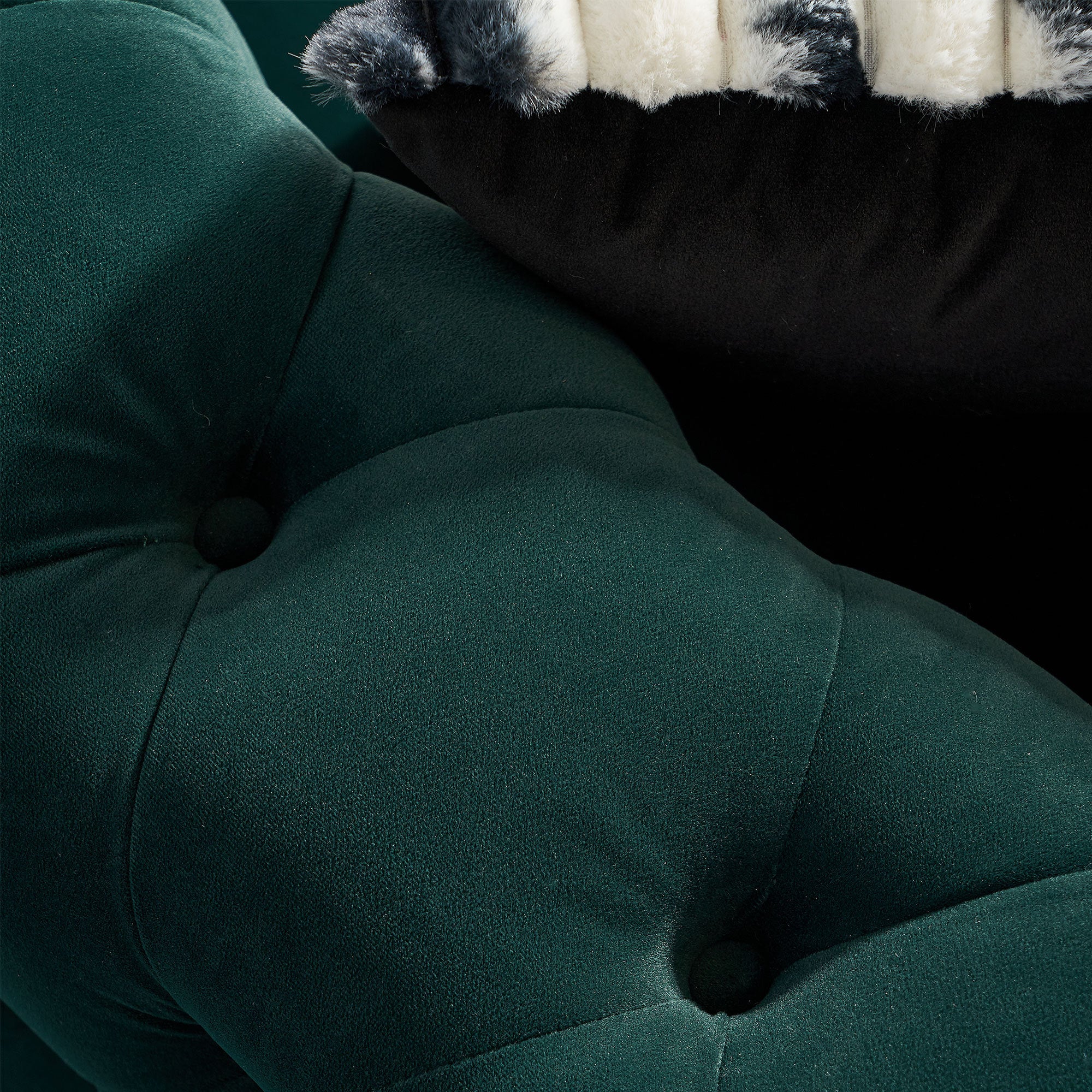 Chesterfield Modern Tufted Velvet Living Room Sofa, 84.25''W Couch,Green - Grand Goldman Shop