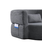 Folding sofa bed, floor sofa, convertible teddy bear fabric foam filled sleeper futon double sofa, suitable for living room, guest, office and apartment (gray) - Grand Goldman Shop