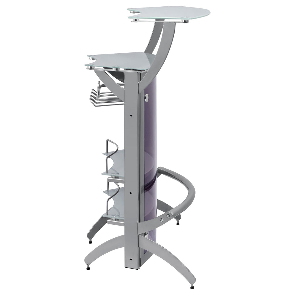Elaina Silver 2-shelf Home Bar - Grand Goldman Shop