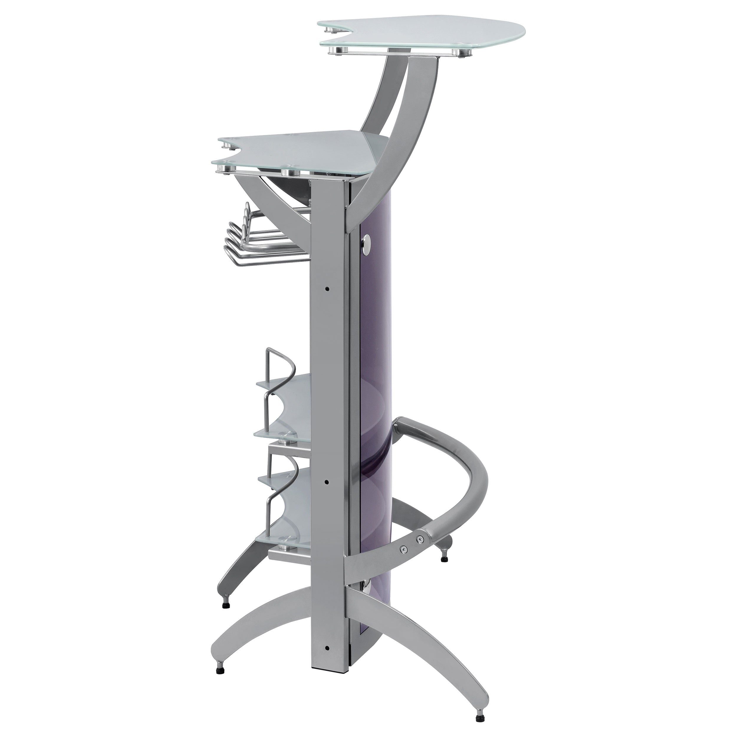 Elaina Silver 2-shelf Home Bar - Grand Goldman Shop