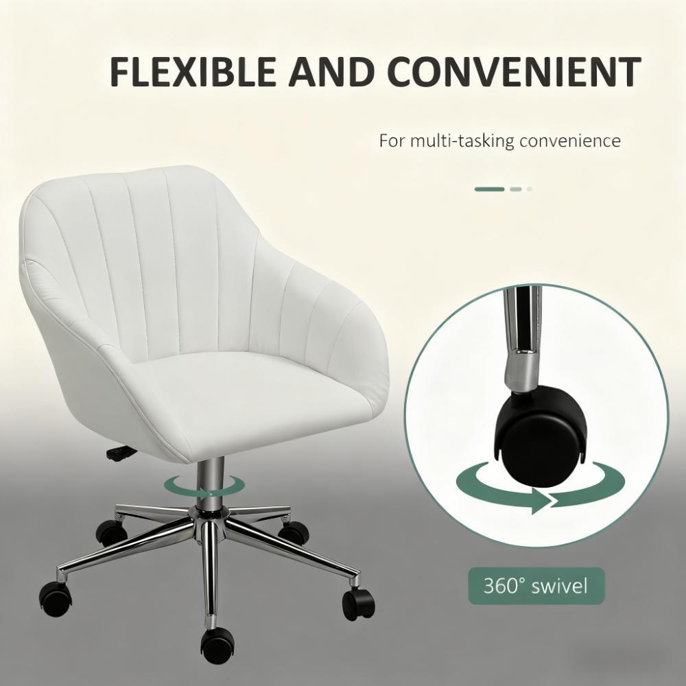 Faux Leather Office Chair, Adjustable Swivel Design for Home Office, Sleek Modern Look & Comfy Seating - Grand Goldman