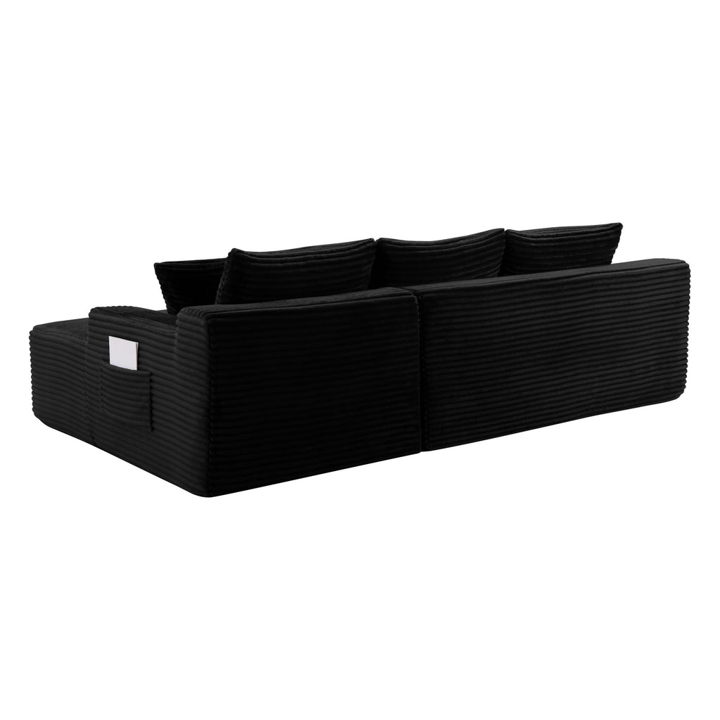 106.3' Cloud Modular Sectional Sofa Couch with L-Shape Chaise,Modern Minimalist Upholstered Couches for Living Room Bedroom,Deep Seat Corner Couch,No Assembly Required - Grand Goldman Shop