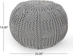 Yuny Knitted Cotton 20 x 20 Round Pouf - Grand Goldman Shop
