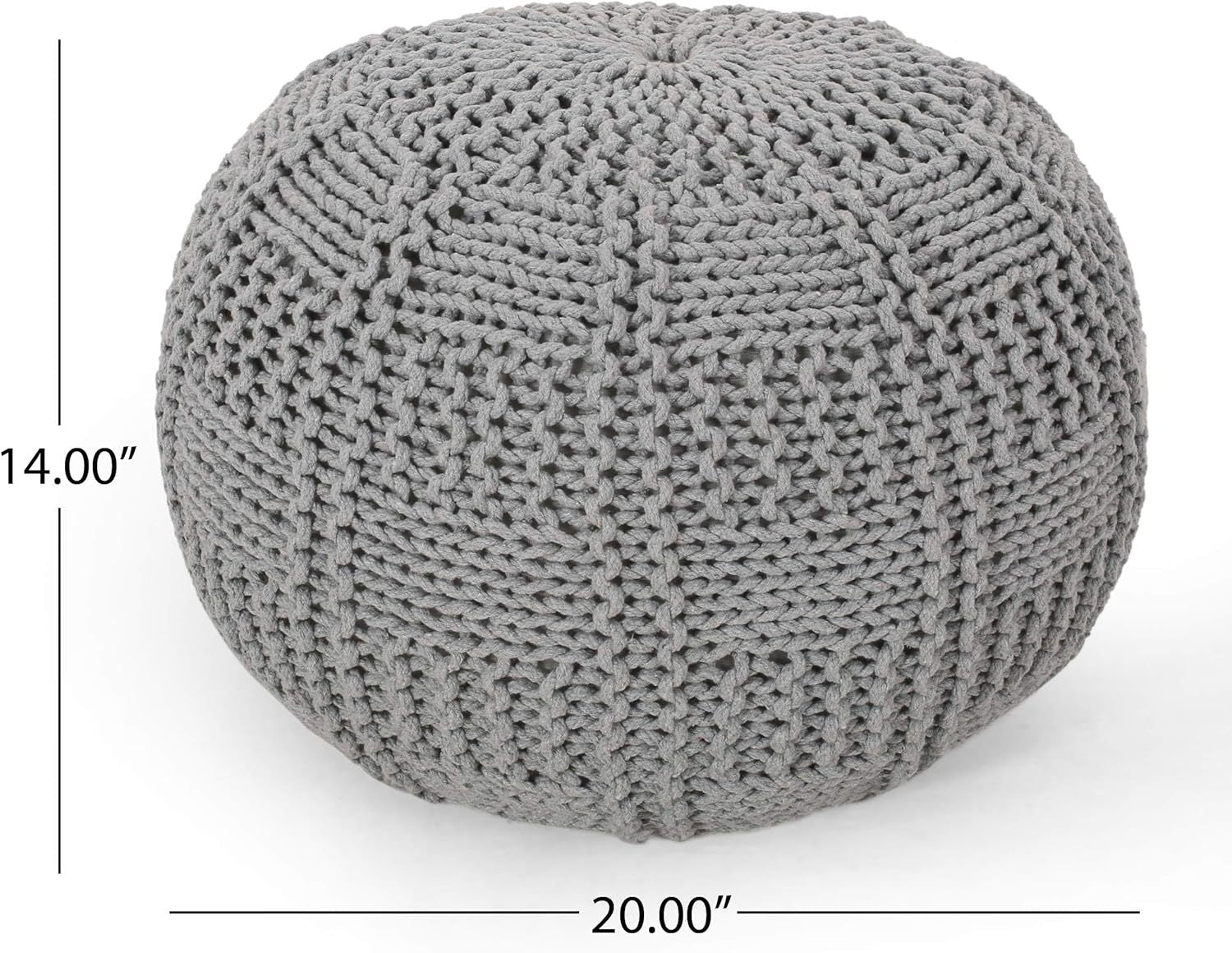 Yuny Knitted Cotton 20 x 20 Round Pouf - Grand Goldman Shop
