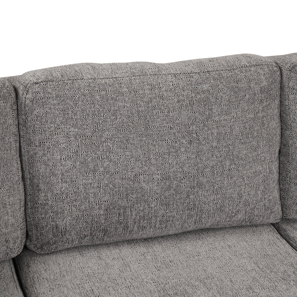 U-shaped Sectional Sofa Pull out Sofa Bed with USB Ports, Power Sockets, Storage Chaise, Light Gray Chenille, 108.6' - Grand Goldman Shop
