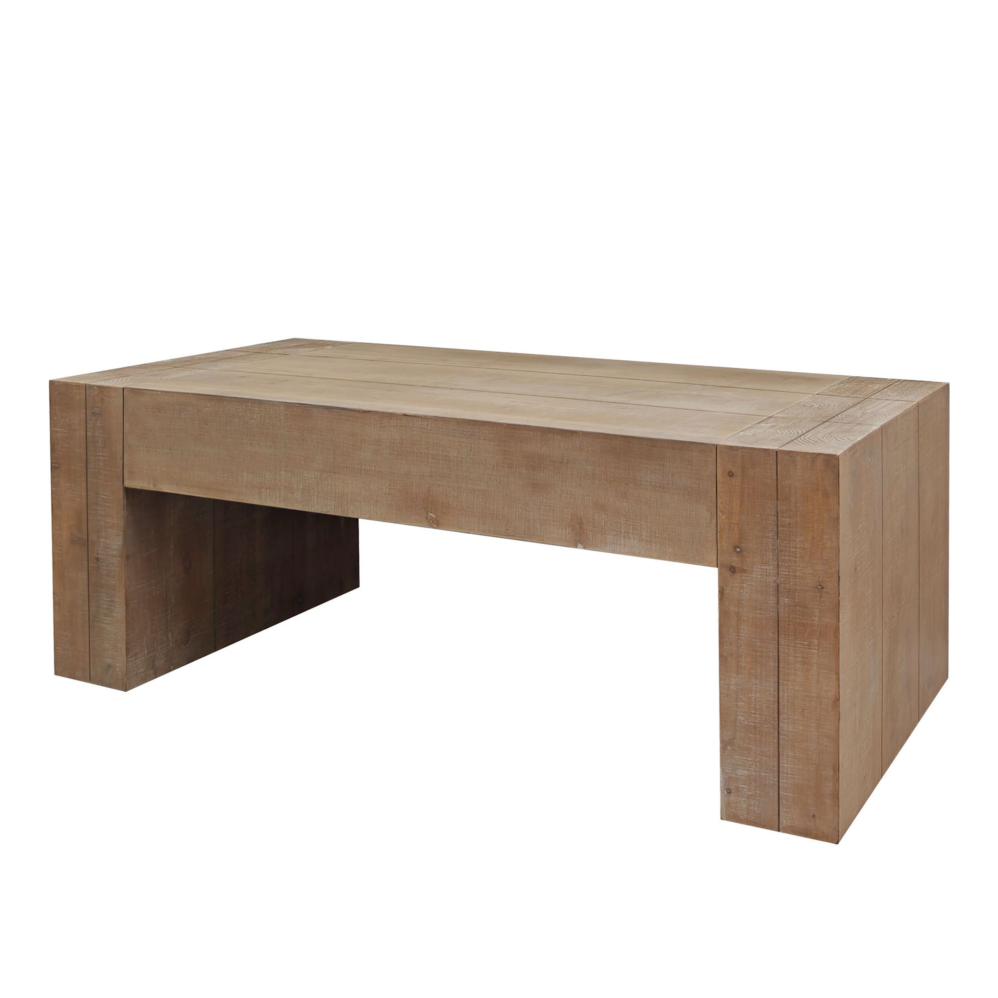 Rustic Wood Coffee Table, 49in Modern Farmhouse Rectangular Table for Living Room - Grand Goldman Shop