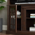 Classic TV Media Stand Modern Entertainment Console for TV Up to 65' with Open and Closed Storage Space, Espresso, 58.25'W*15.75'D*32'H - Grand Goldman Shop