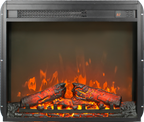 23 inch electric fireplace insert, ultra thin heater with log set & realistic flame, remote control with timer, overheating protection - Grand Goldman Shop