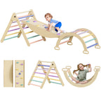 5 in 1 Pikler Triangle Set, Baby Climbing Toy, Montessori Learning Toy with Arch, Ramp, and Climbing Triangle - Shop Quality 