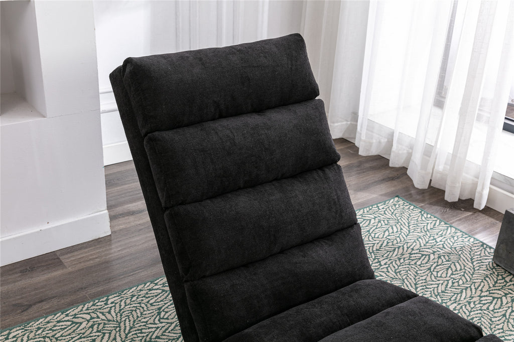 COOLMORE Luxury Upholstered Chaise Lounge Chair with Vibration for Relaxation, Modern Fixed Back Fabric Leisure Recliner Sofa for Living Room/Bedroom - Grand Goldman Shop