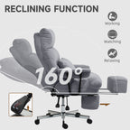 Overstuffed Office Chair with Lumbar Support , Gray | Premium Home Decor - Grand Goldman