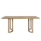 Contemporary 69 Inches Dining Table with U-Shaped Trestle Base in Light Ash Solid Wood and MDF - Grand Goldman Shop