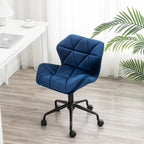 Eldon Diamond Tufted Adjustable Swivel Office Chair, Blue | Premium Home Decor - Grand Goldman