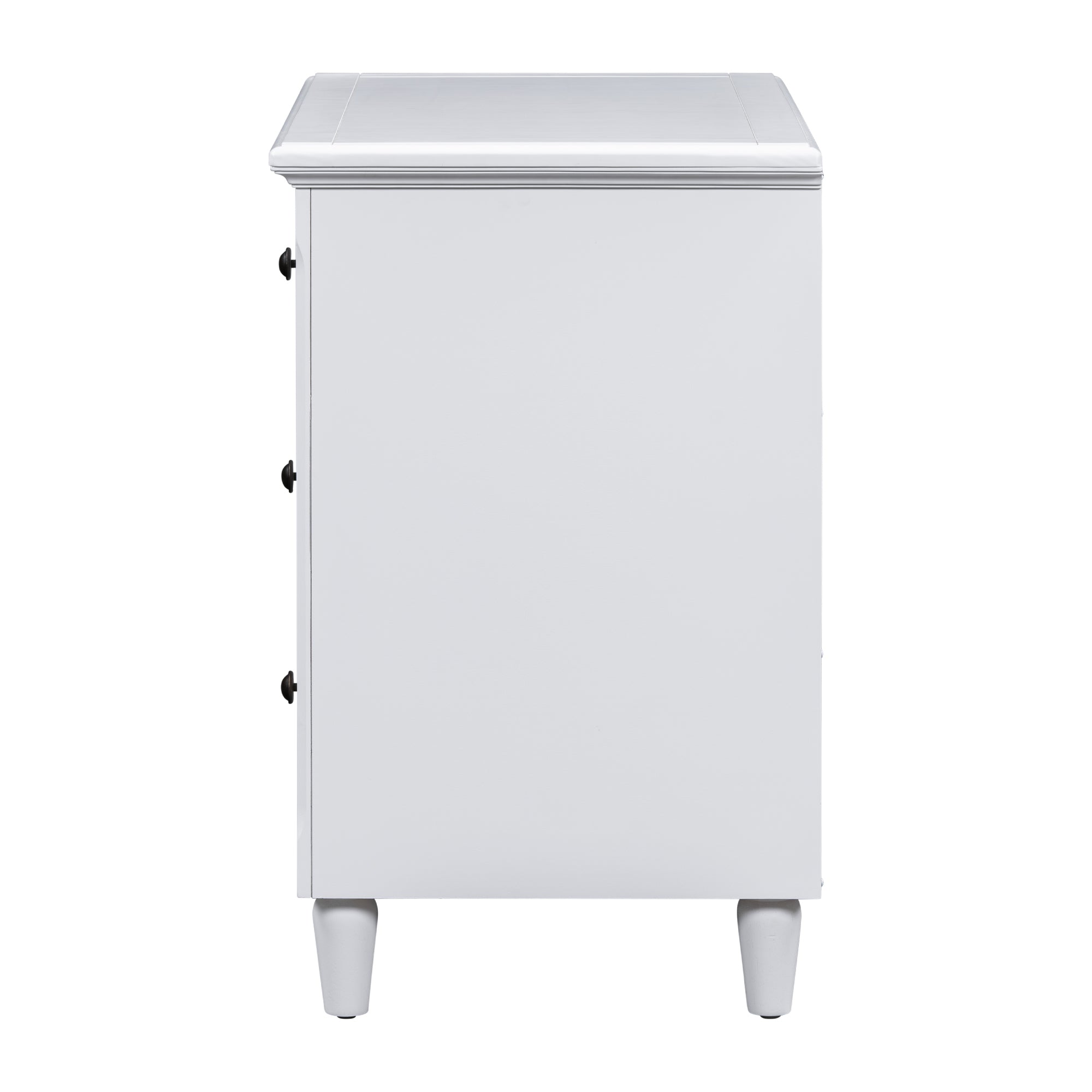 U_STYLE 28''painted Nightstand with 3 Drawers and Smooth Gliding Rails ,Simple Bedside Cabinet with Metal handle, Minimalist Sofa Side Table with rubber legs for Bedroom Sofa Couch Office - Grand Goldman Shop