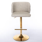 A&A Furniture,Swivel Barstools Adjusatble Seat Height, Modern PU Upholstered Bar Stools with  the whole Back Tufted, for Home Pub and Kitchen Island（Beige, Set of 2） - Grand Goldman Shop