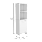 Eiffel Kitchen Pantry, Two External Shelves, Single Door Cabinet, Two Interior Shelves White -White - Grand Goldman