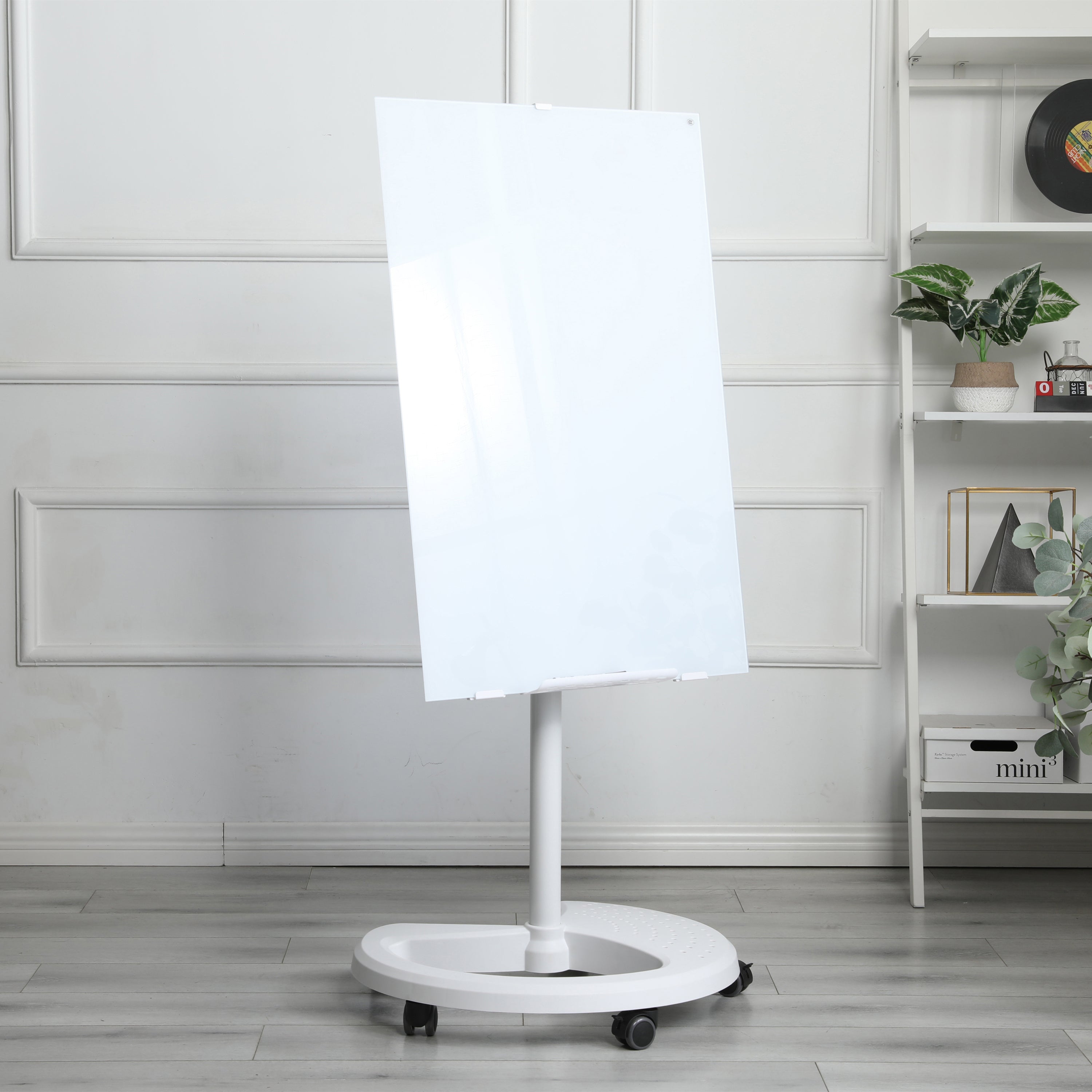 Removable Adjustable Height Tempered Glass Whiteboard, Magnetic Dry Erase Whiteboard, 36' x 24', Home School Supplies or Home Office Decor Includes 2 Magnets 2 Markers 1 Eraser - Grand Goldman Shop
