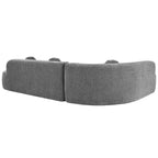 Mirod 122'' Extra Large Sectional Sofa Soft Fabric Upholstery, Elegant Curved Design with Three Round Cushions , High-Resilience Foam for Ultimate Comfort - Grand Goldman Shop
