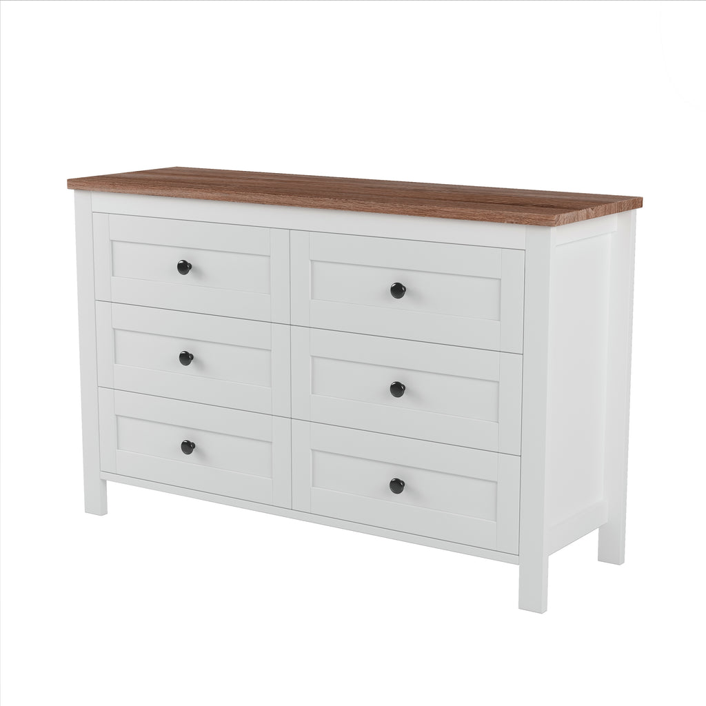 3-Pieces Bedroom Sets Queen Size  Farmhouse Platform Bed with Double Sliding Door Storage Headboard, Storage Nightstand and Dresser, White+Brown(Old SKU HL000092AAK) - Grand Goldman Shop