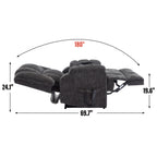 Dual Motor Heat Massage Infinite Position Up to 350 LBS Electric Power Lift Recliners with Power-Remote, Medium-firm and Heavy Duty, Grey - Grand Goldman Shop